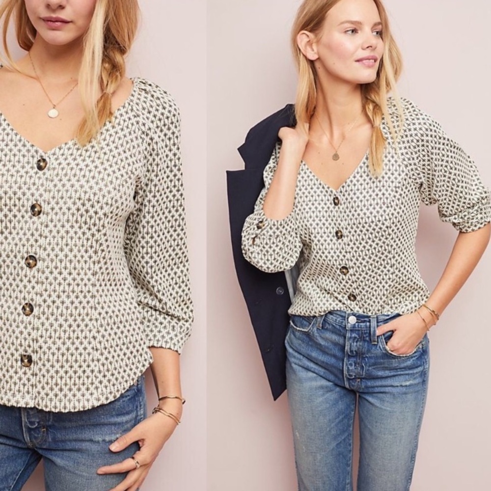 Anthropologie button front top